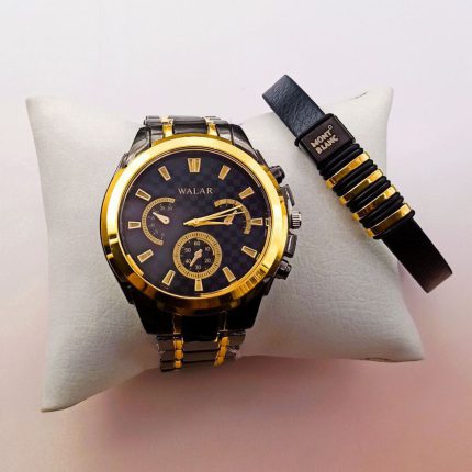 ست ساعت مردانه همراه سرویس|نیمست دستبند و حلقه برند والار مناسب کادو
